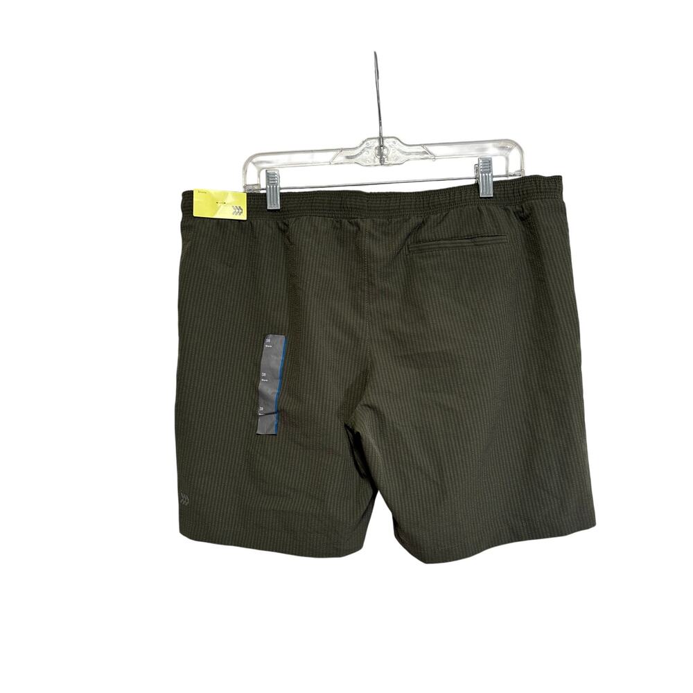 All in Motion Men's Athletic Shorts Olive Green Zip Pockets Size 38 - Picture 5 of 6